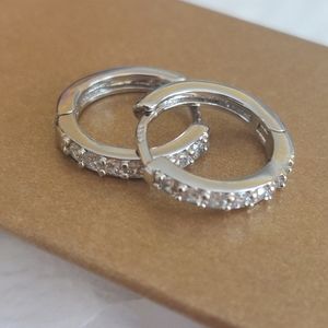 Small Cubic Zirconia Hoop Earrings.
